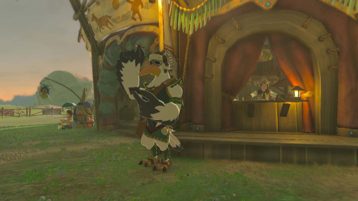 Penn in piedi davanti alla stalla in The Legend of Zelda: Tears of the Kingdom