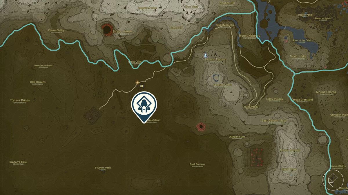 Una mappa mostra la posizione del Santuario di Chichim in The Legend of Zelda: Tears of the Kingdom