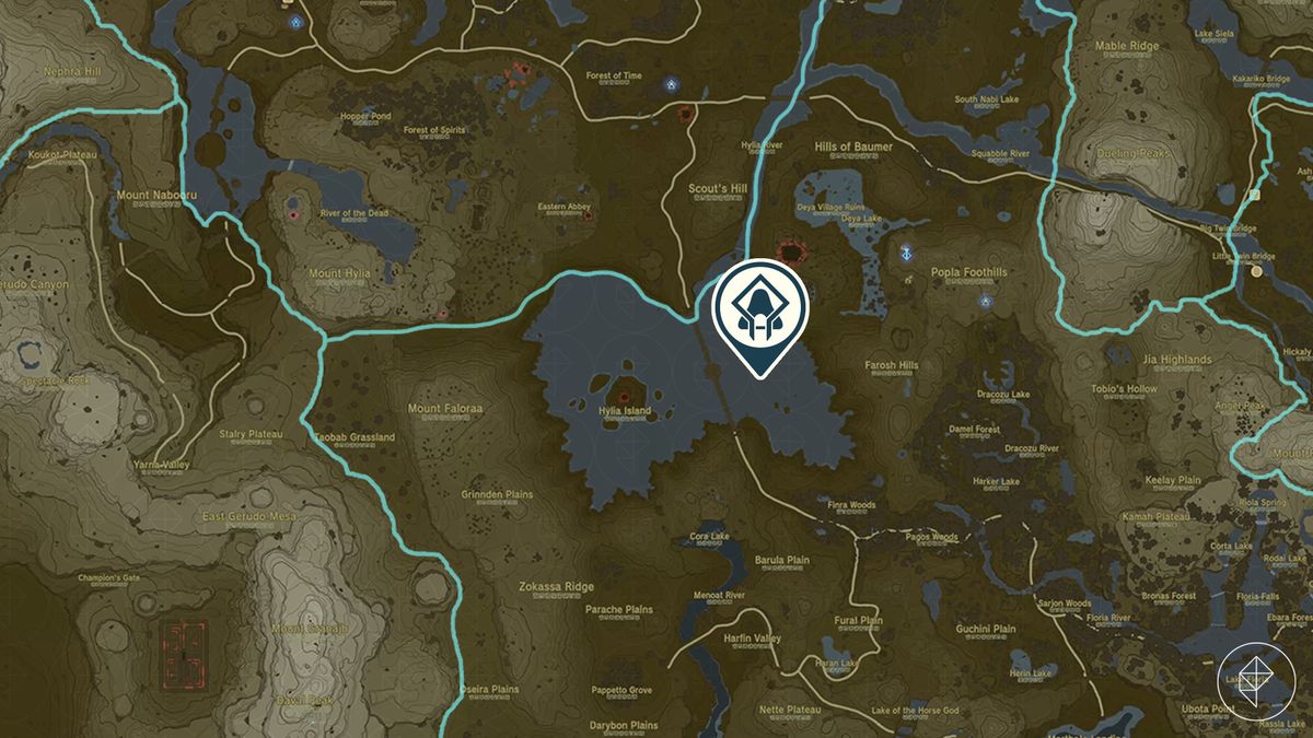 Mappa della posizione del Santuario En-oma in Zelda Tears of the Kingdom