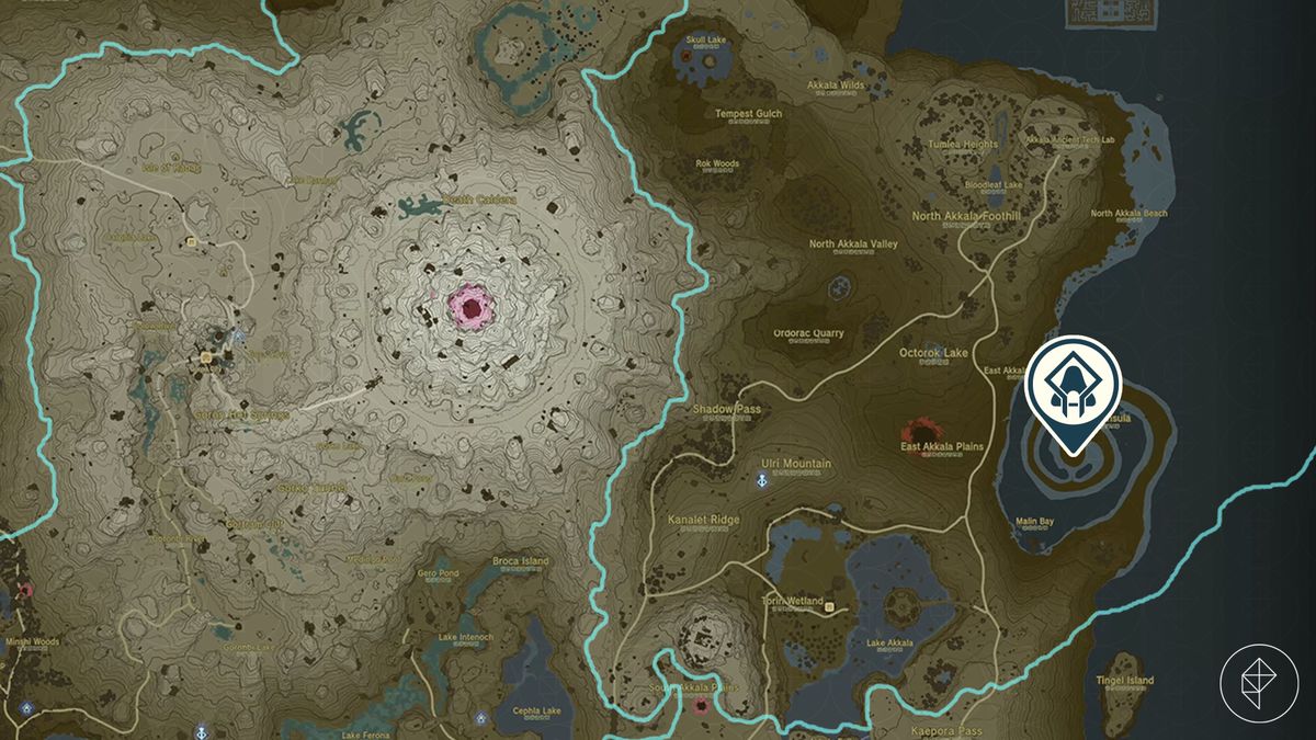 Mappa di Hyrule in The Legend of Zelda: Tears of the Kingdom che mostra la posizione del Santuario Gemimik