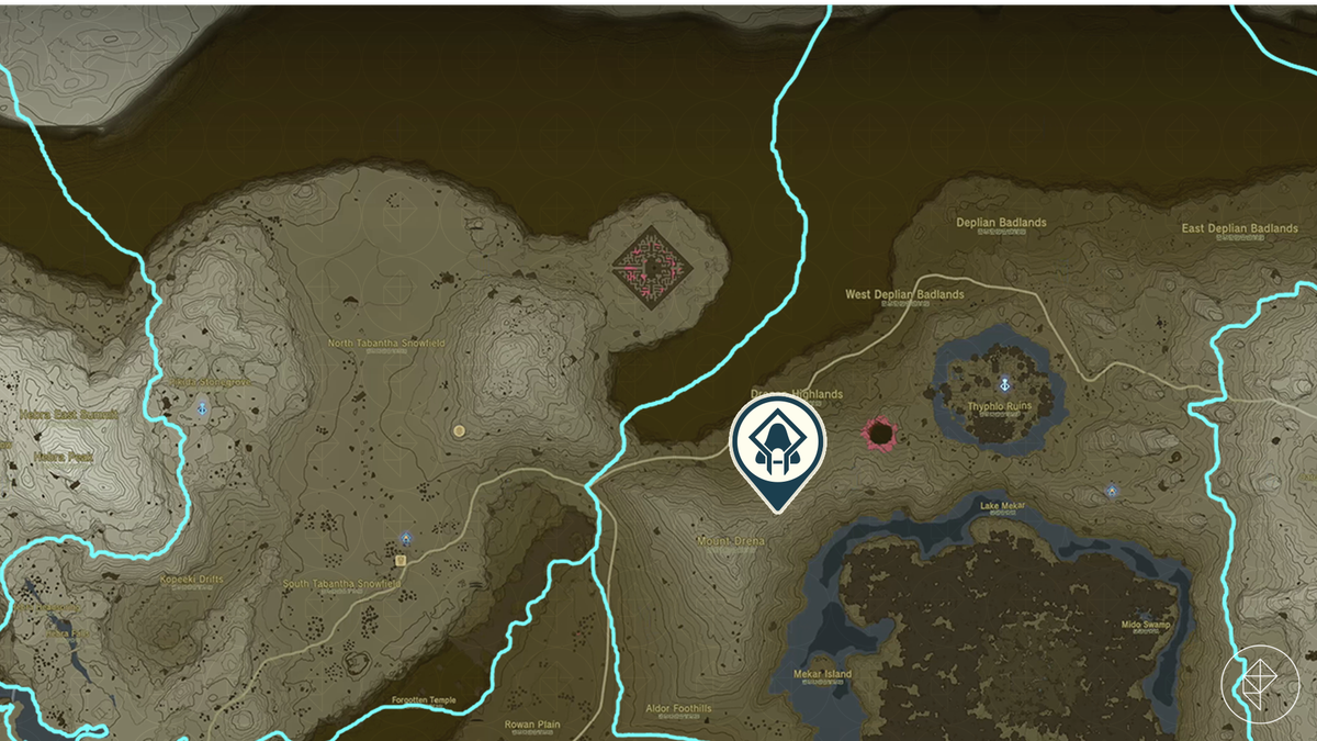 Il Santuario Kikakin in Zelda: Tears of the Kingdom su una mappa realizzata da Polygon