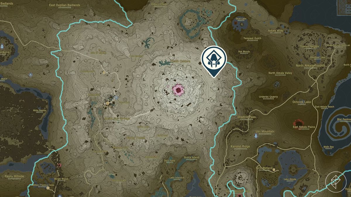 Posizione del Santuario di Momosik sulla mappa di Zelda: Tears of the Kingdom