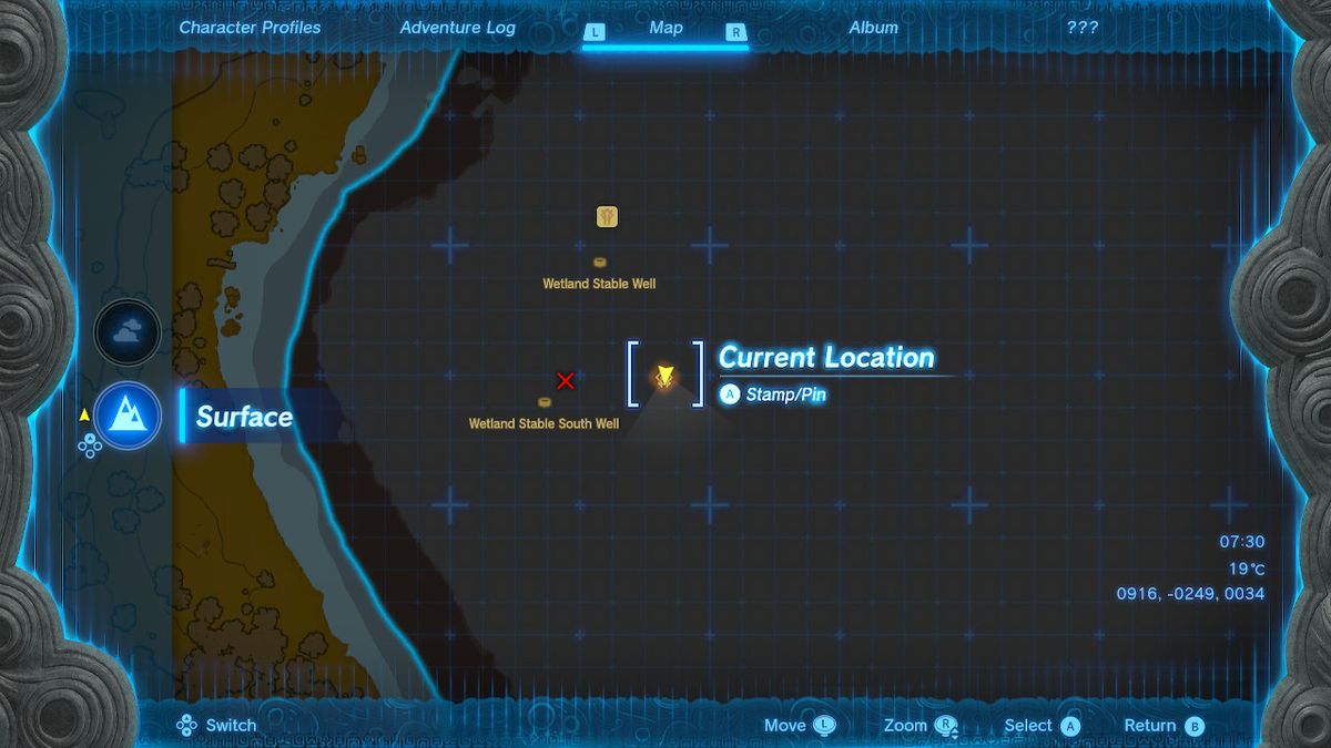 Una mappa mostra la posizione del Santuario Tukarok in Zelda Tears of the Kingdom.