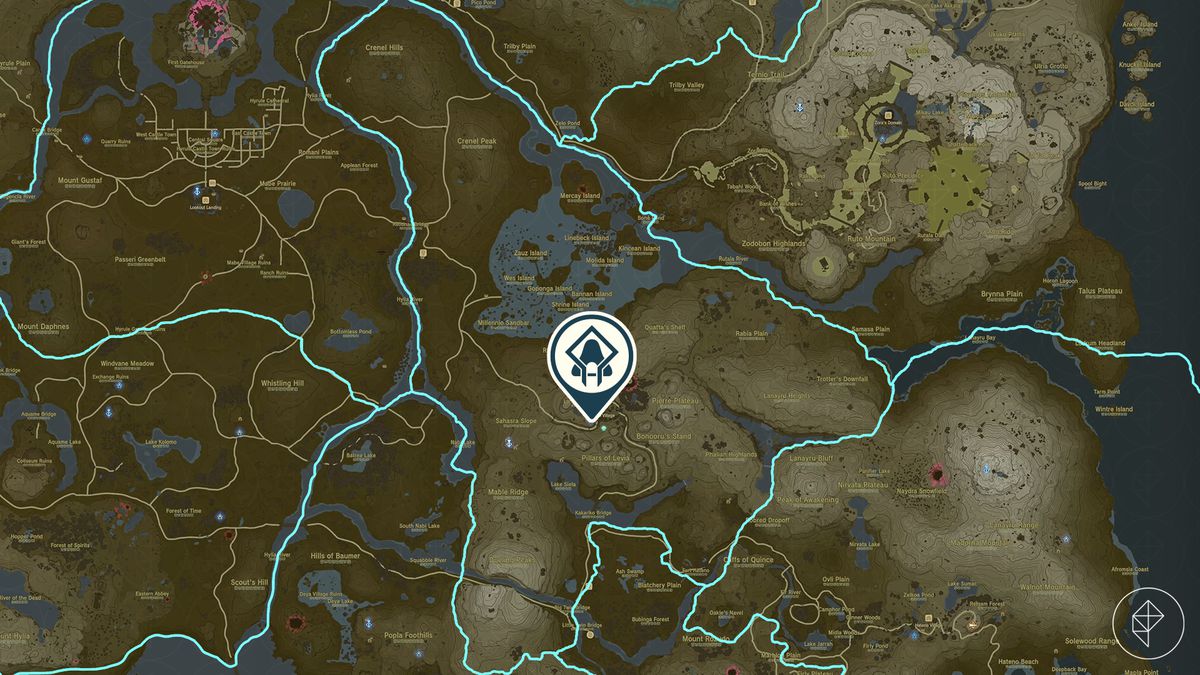 Posizione sulla mappa del Santuario Makasura in The Legend of Zelda: Tears of the Kingdom