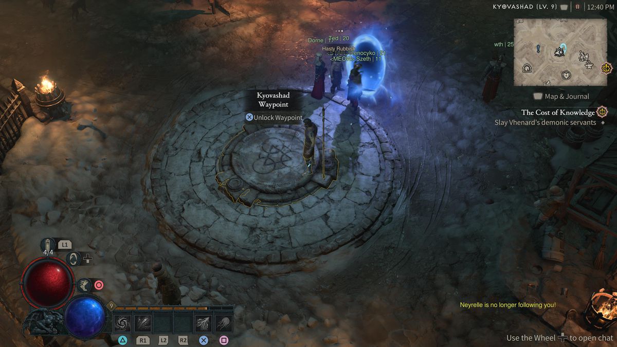 Uno stregone si trova vicino al waypoint di Kyovashad nella beta di Diablo 4.