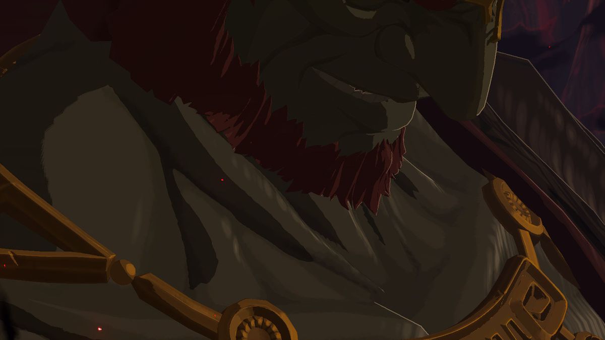 Ganondorf sorride nel boss finale di Zelda Tears of the Kingdom.