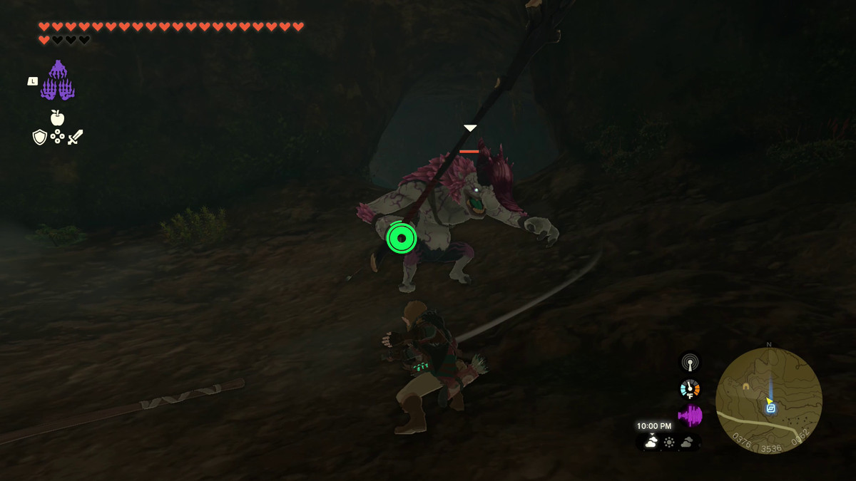 Link combatte un Horriblin d'argento nella Caverna delle Badlands di Deplian
