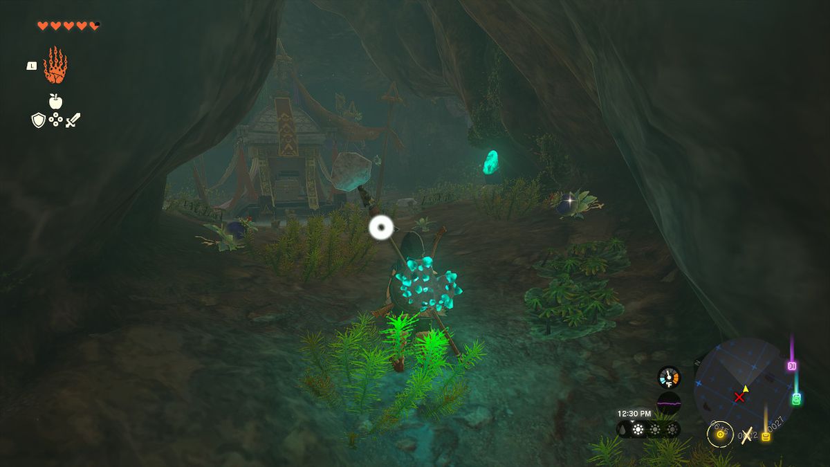 Link si trova sul percorso verso il forziere con il pettorale dell'armatura barbarica all'interno di Zelda: Tears of the Kingdom