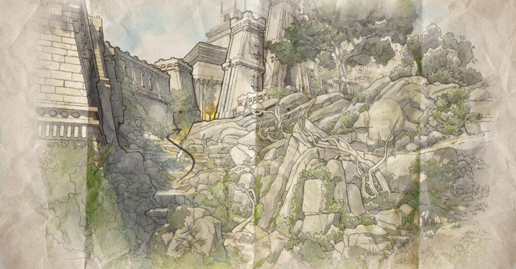 La posizione della mappa del tesoro ereditarie di Woedica e la soluzione in dichiarazione