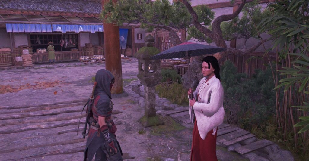 Una serata di sera a Otsu "e posizione AOI in Assassin's Creed Shadows