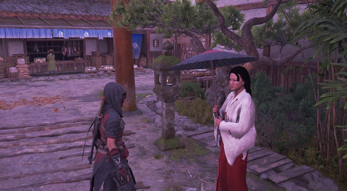 Una serata di sera a Otsu "e posizione AOI in Assassin's Creed Shadows